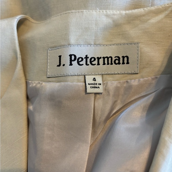 J. Peterman Silk Linen Taupe Cropped Blazer Jacket Women’s Size 4 - Picture 3 of 7